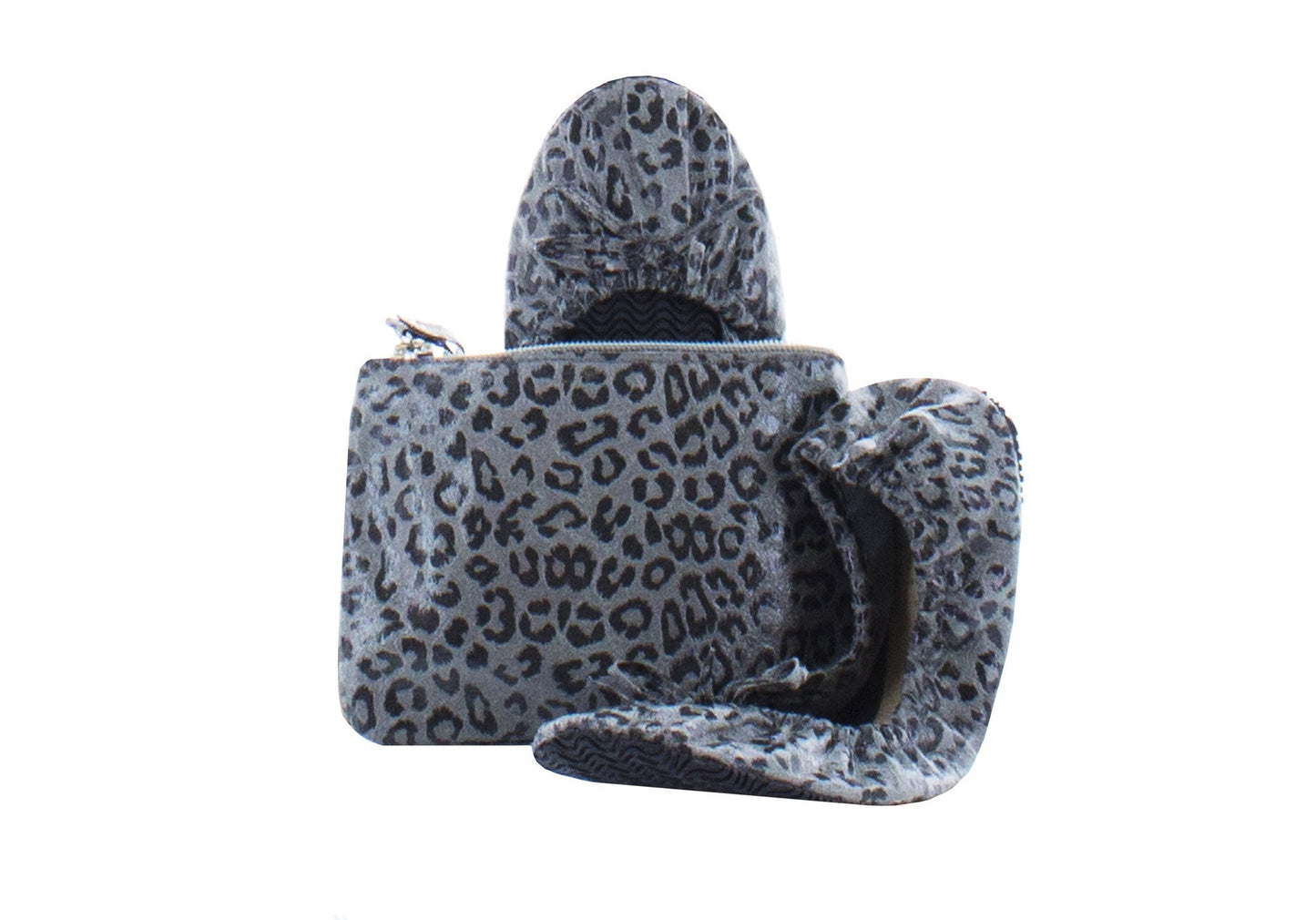 Leopard Print Flip Flat With Case : Color: Gray