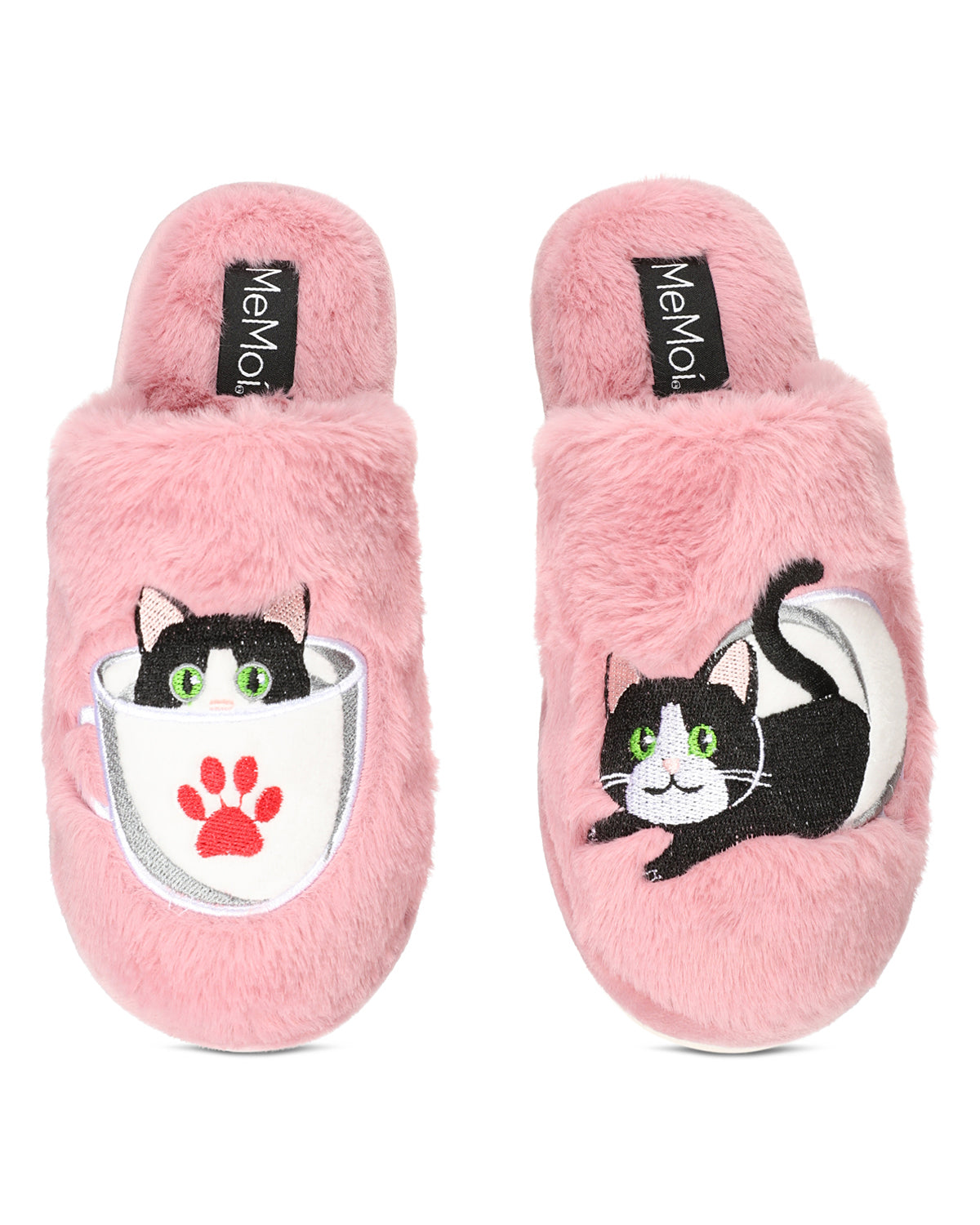 Womens Slipper Snoozies Cat Slippers Women's Teacup Kitty Plush