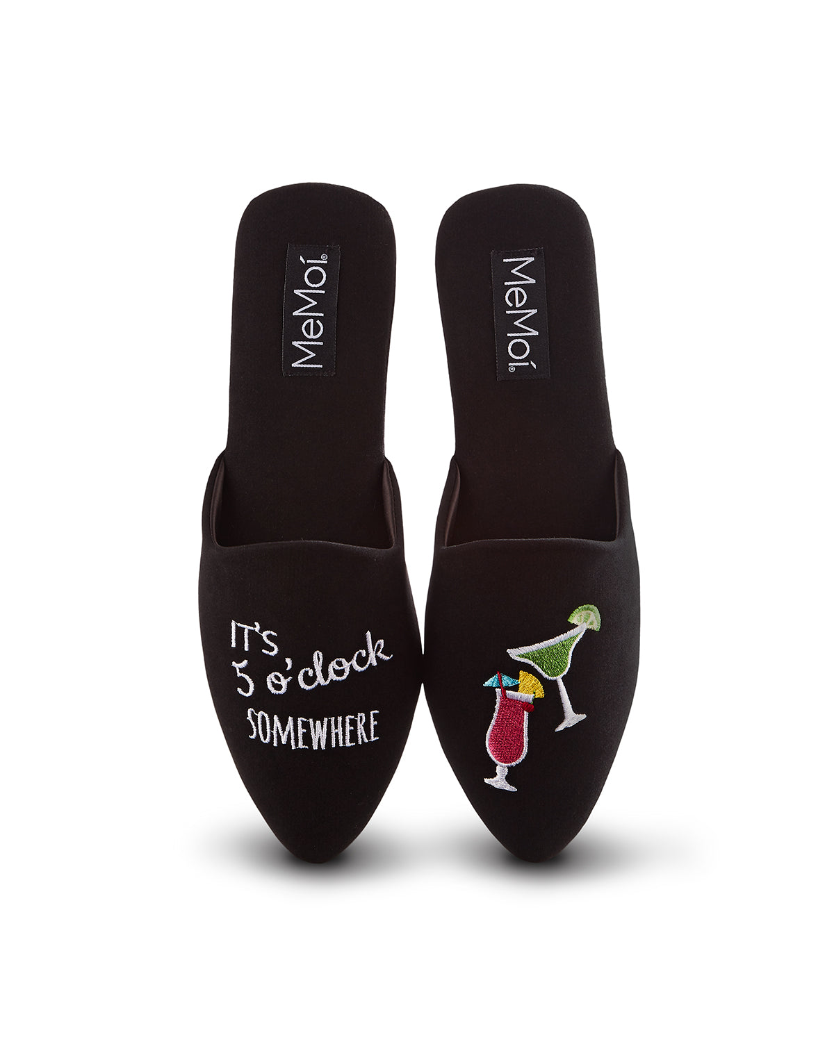 It’s 5 O’Clock Somewhere Closed-Toe Slippers : Color: Black