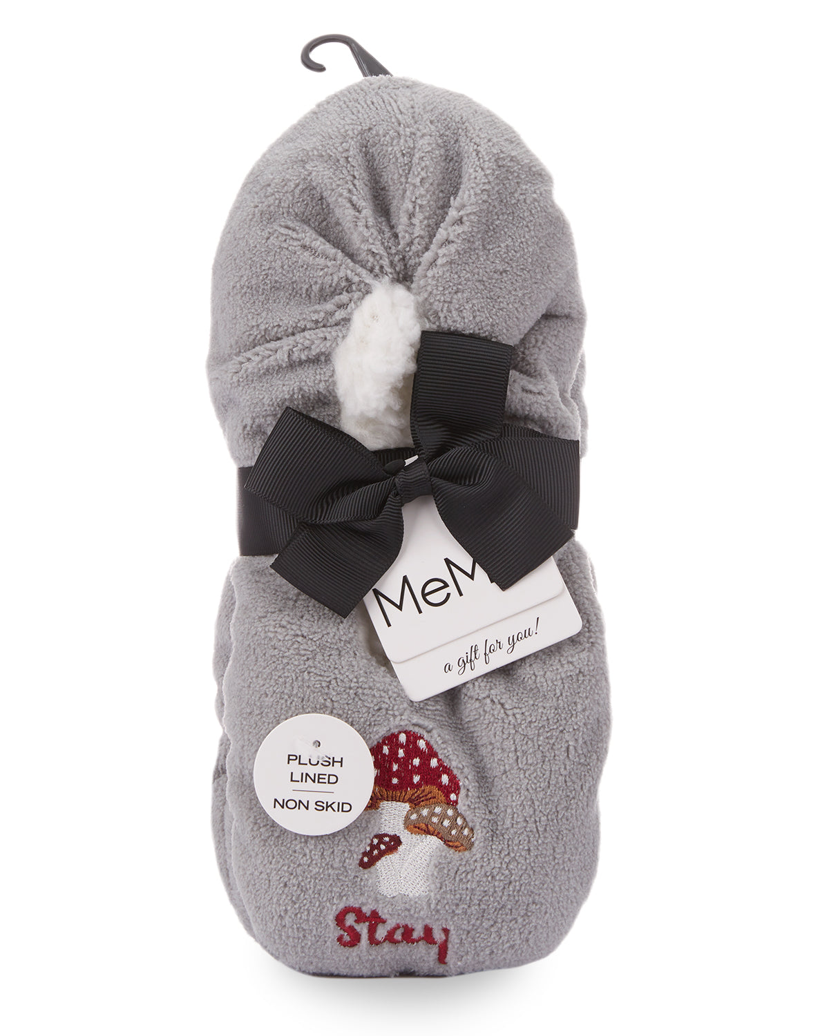 Women's Stay Wild Mushrooms Sherpa Lined Slippers : Color: Gray