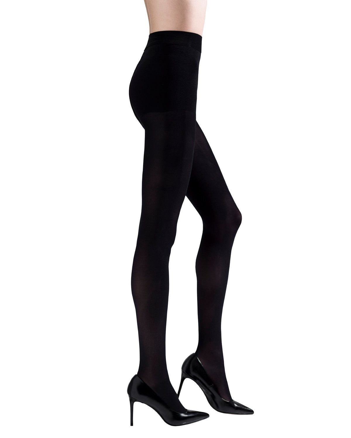 Opaque Tights with Built-in Ball Of Foot Cushion : Color: Black