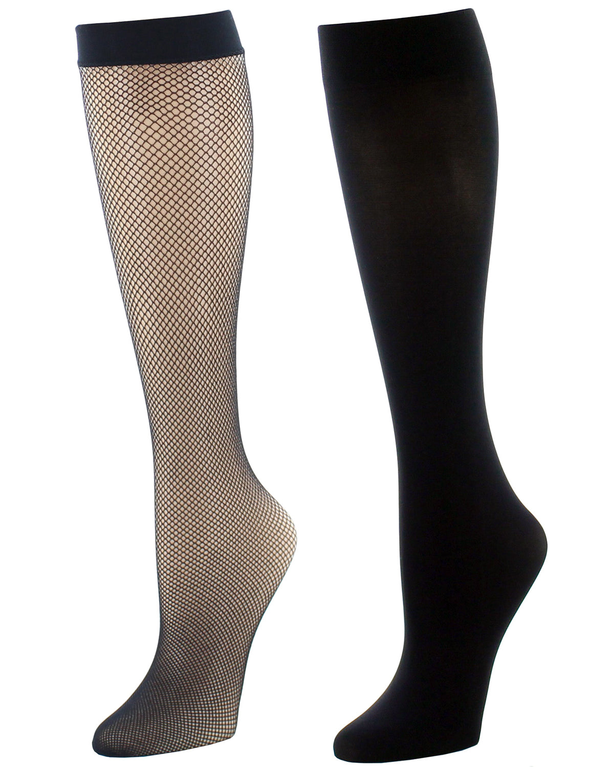 Natori Women's Dotted Net Trouser Socks 2-Pack : Color: Black