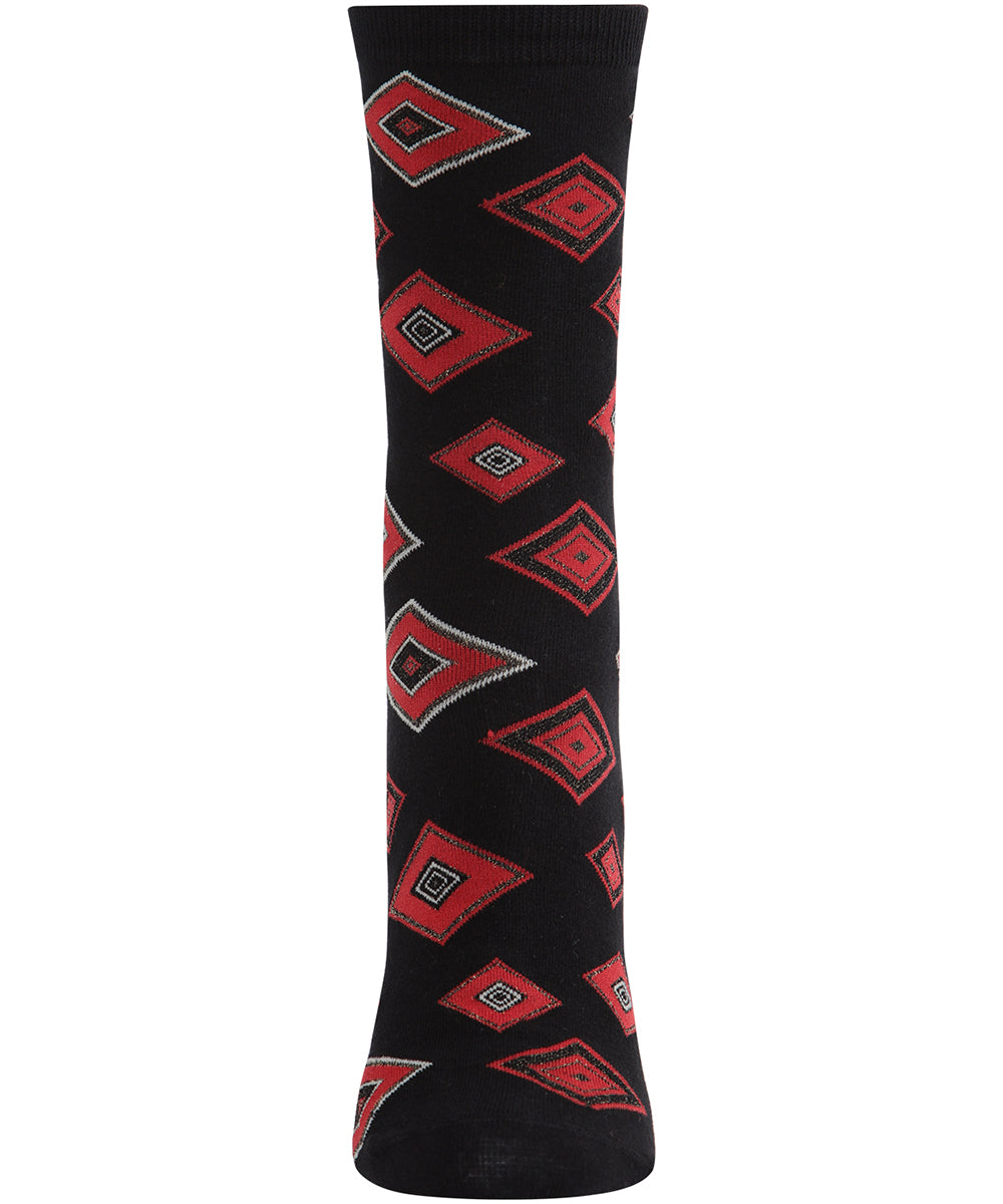 Natori Obi Fashion Cotton Blend Crew Socks : Color: Black