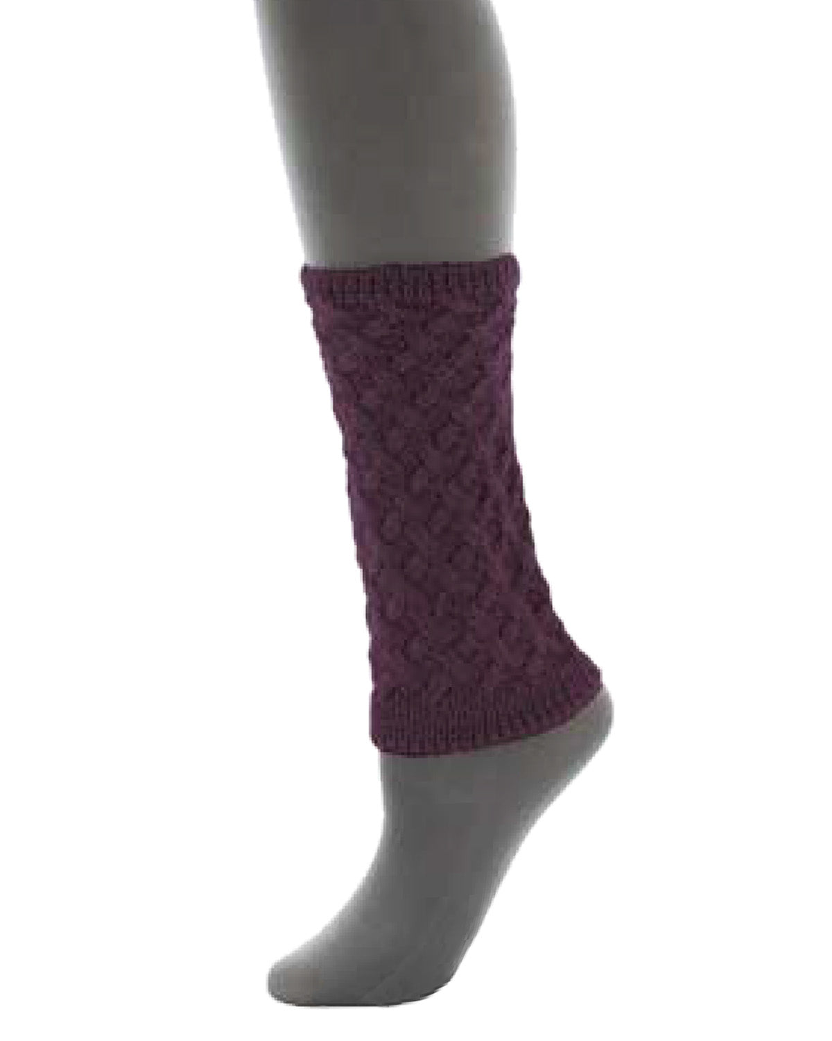 Natori Entwined Lattice Wool-Blend Boot Toppers : Color: Deep Plum