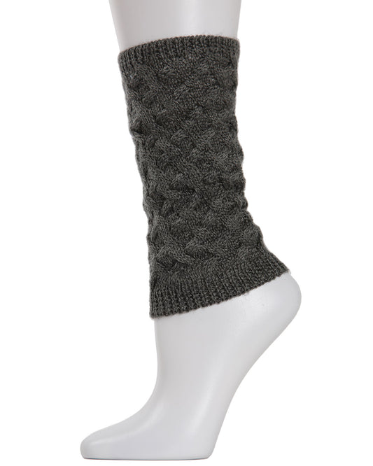 Natori Entwined Lattice Wool-Blend Boot Toppers : Color: Gray