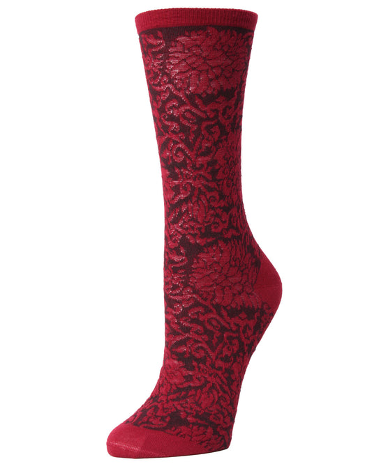 Fields of Chi Cotton Blend Crew Socks : Color: Rhubarb