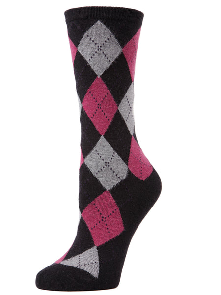 Women's Cashmere Blend Argyle Sock in Taupe main image 0