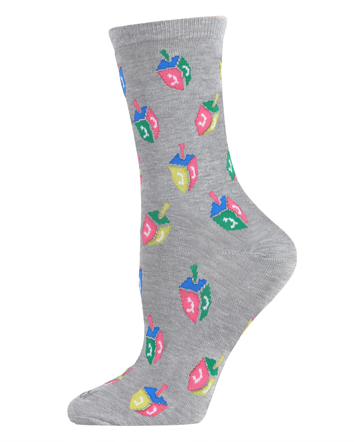 Women's Dreidel Holiday Crew Socks : Color: Medium Gray Heather