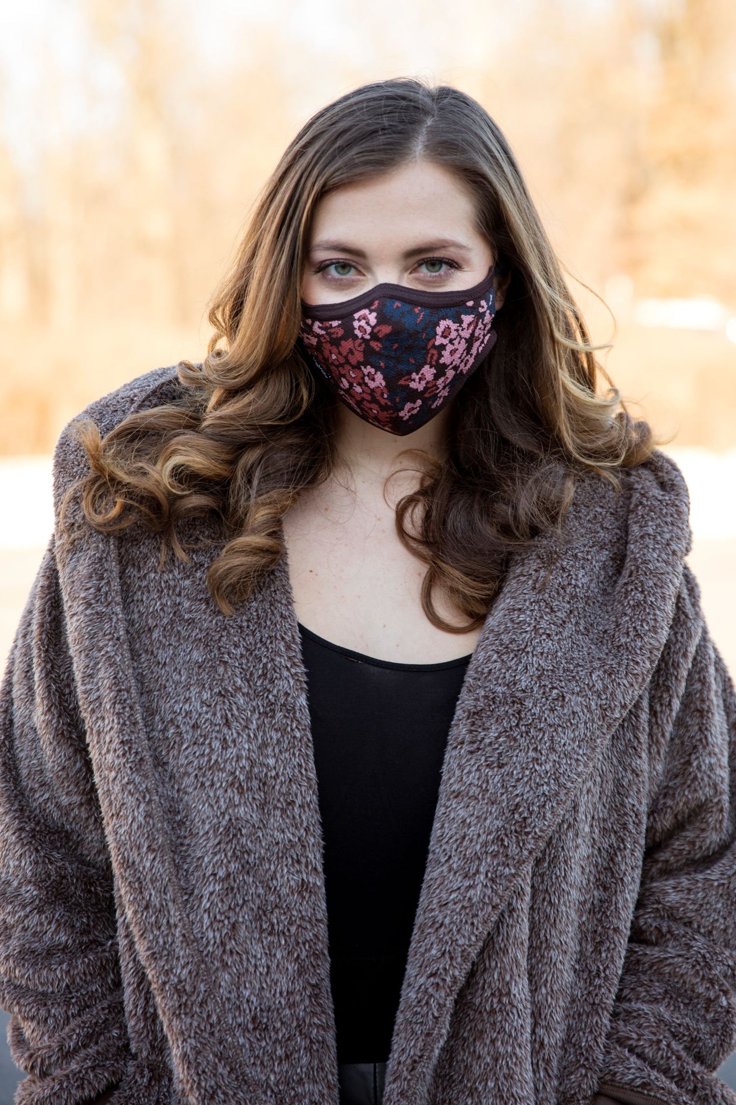 Ditsy Floral Unisex Face Covering : Color: Java