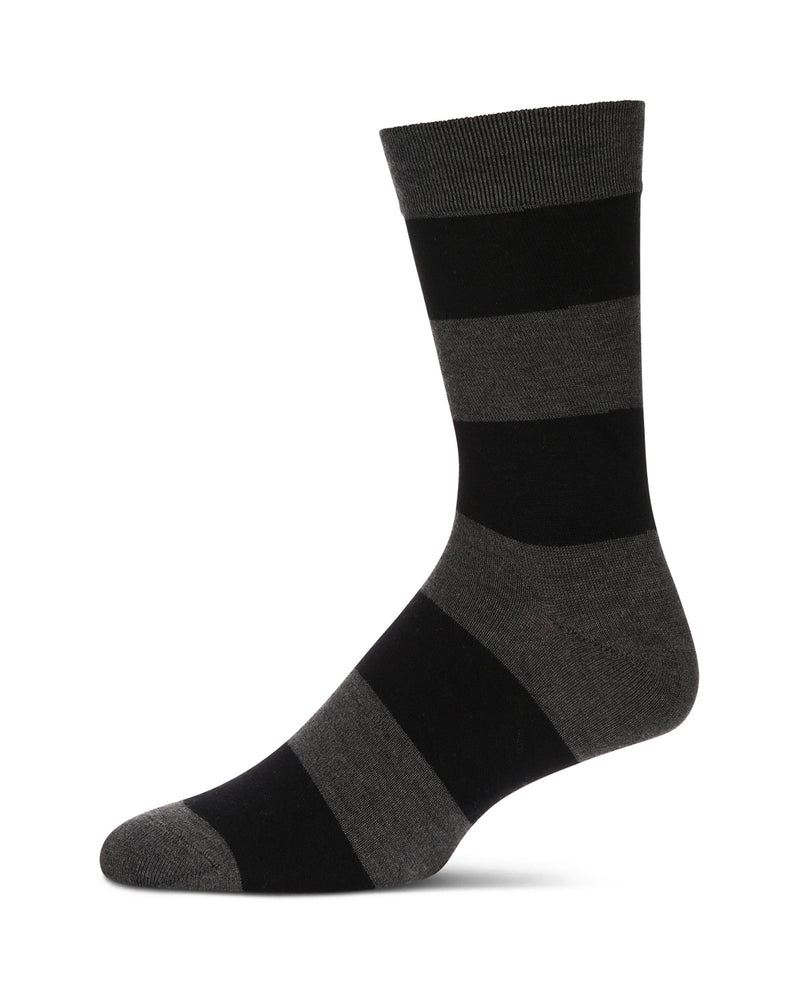 Men's Rugby Striped Luxuriously Soft Cashmere Blend Crew Socks