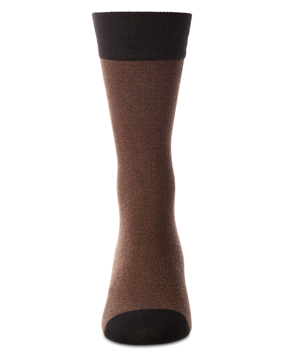 Men's Fancy Heels Luxuriously Soft Cashmere Blend Crew Socks : Color: Brown