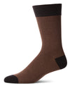 Men's Fancy Heels Luxuriously Soft Cashmere Blend Crew Socks : Color: Brown