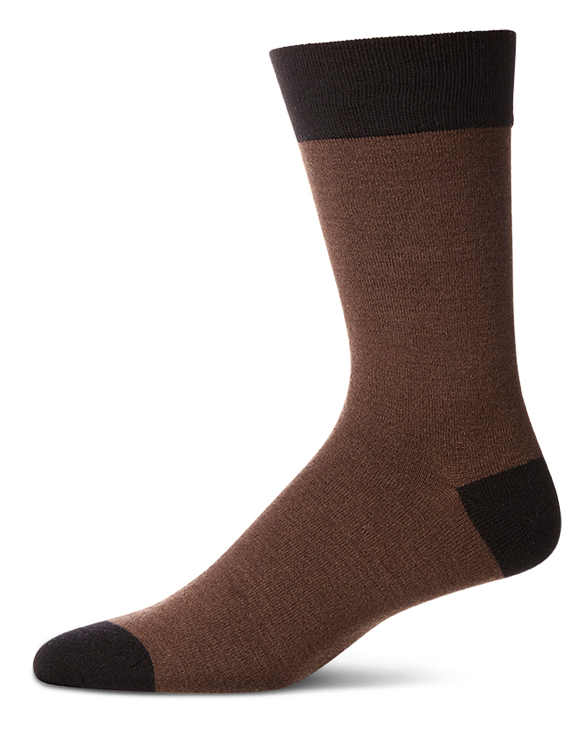 Men's Fancy Heels Luxuriously Soft Cashmere Blend Crew Socks : Color: Brown