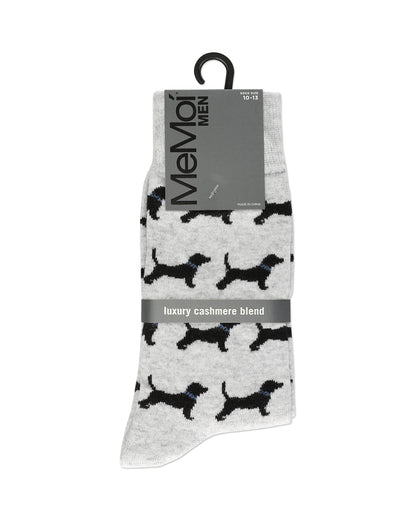 Men's Black Labrador Retriever Luxuriously Soft Cashmere Crew Socks : Color: Light Gray Heather
