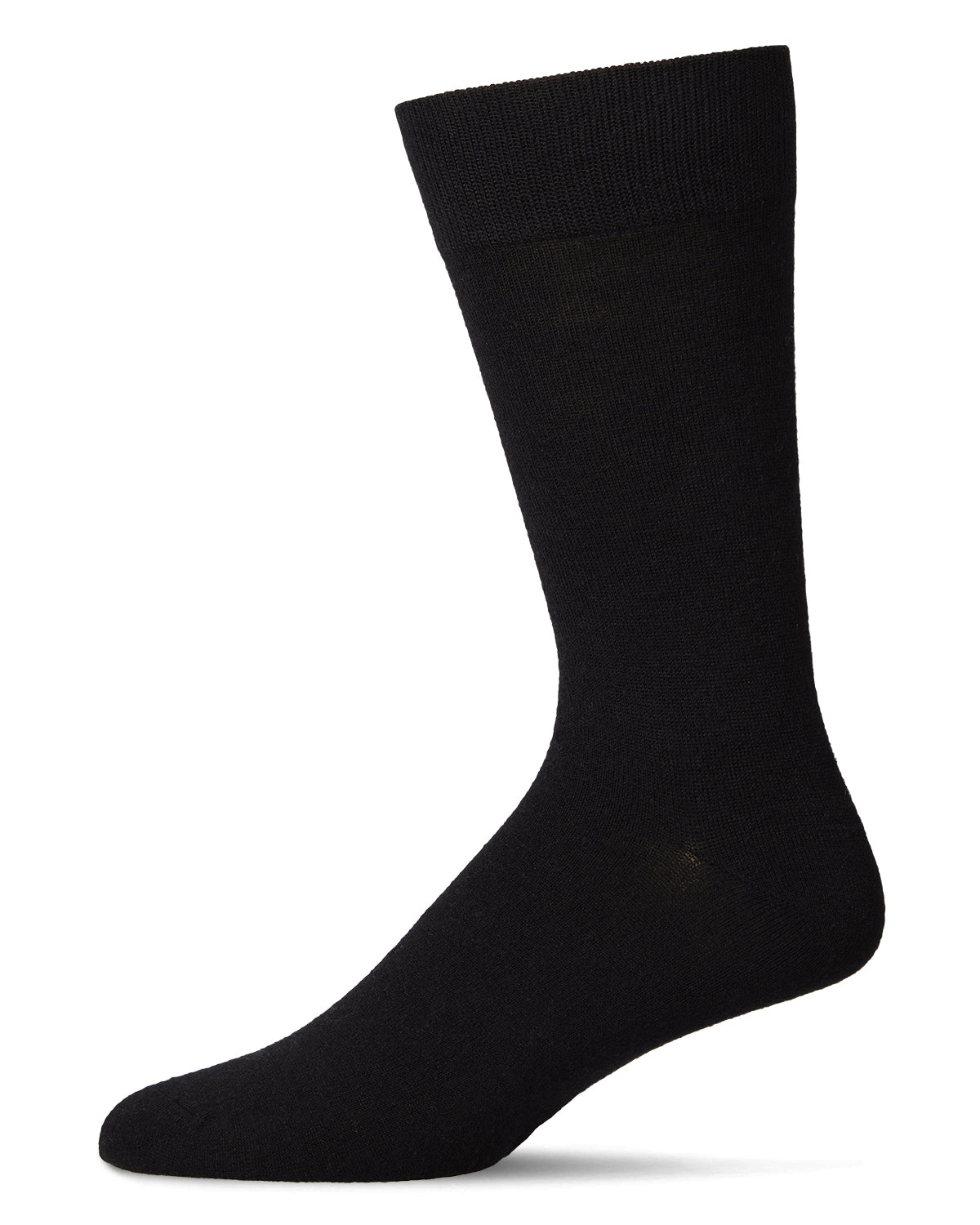 Men's Solid Luxuriously Soft Cashmere Crew Socks : Color: Black