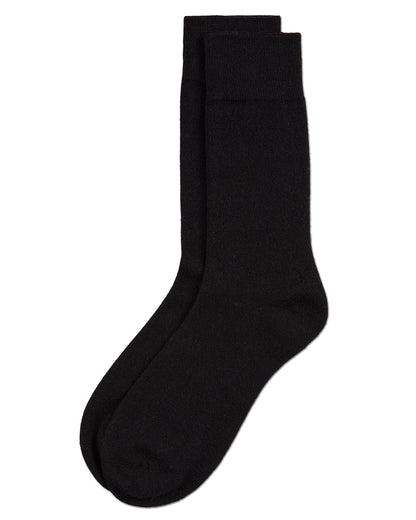Men's Solid Luxuriously Soft Cashmere Crew Socks : Color: Black