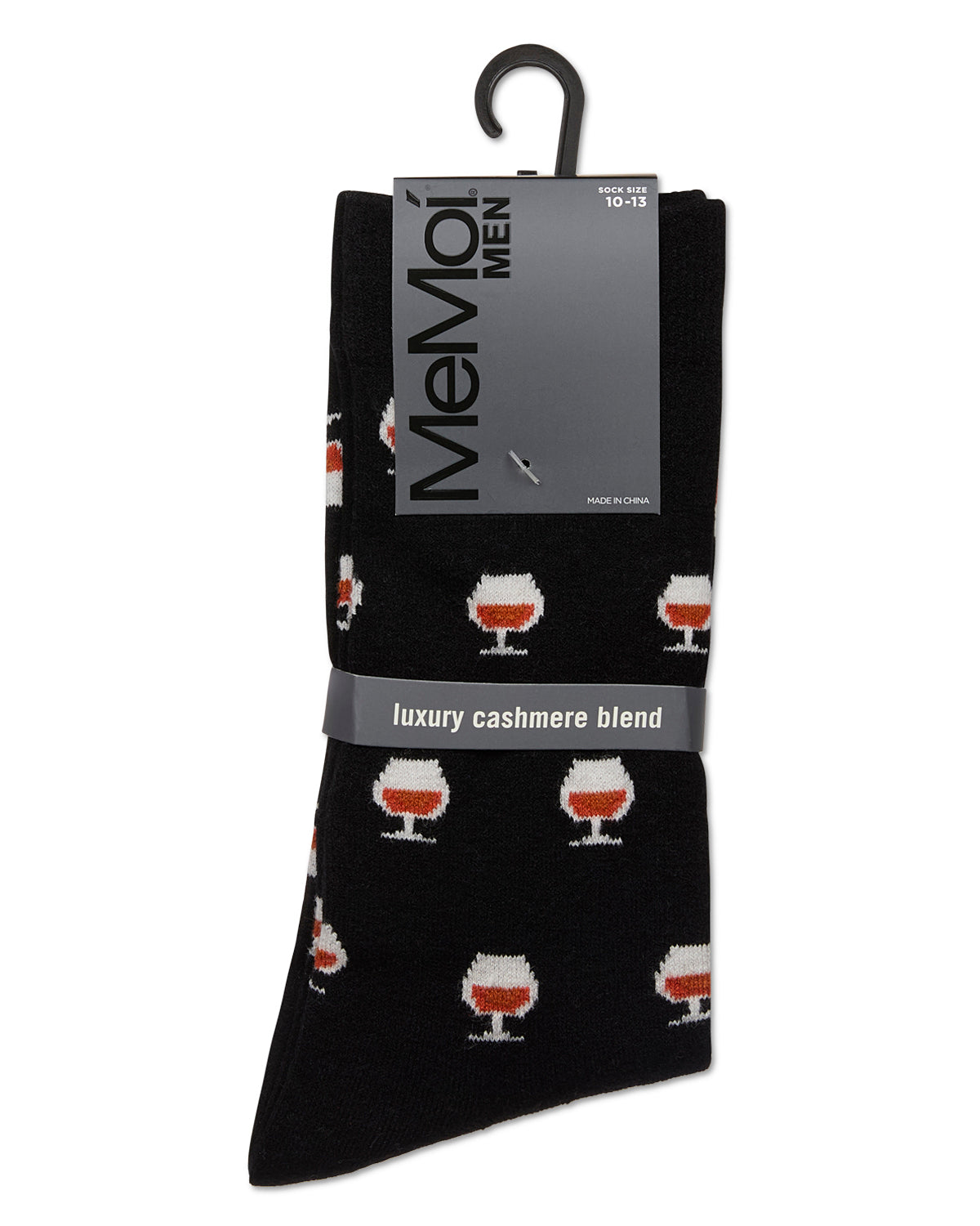 Men's Whiskey Cashmere Crew Socks : Color: Black