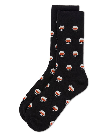 Men's Whiskey Cashmere Crew Socks : Color: Black