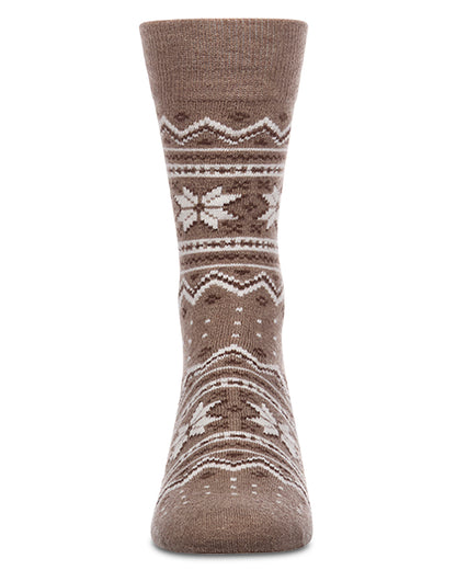 Men's Snowflake Fairisle-Patterned Cashmere-Blend Crew Sock