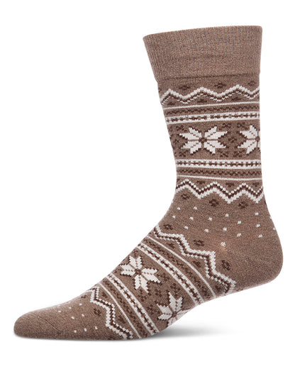 Men's Snowflake Fairisle-Patterned Cashmere-Blend Crew Sock