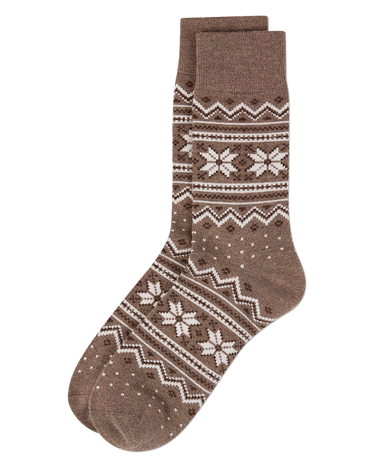 Men's Snowflake Fairisle-Patterned Cashmere-Blend Crew Sock