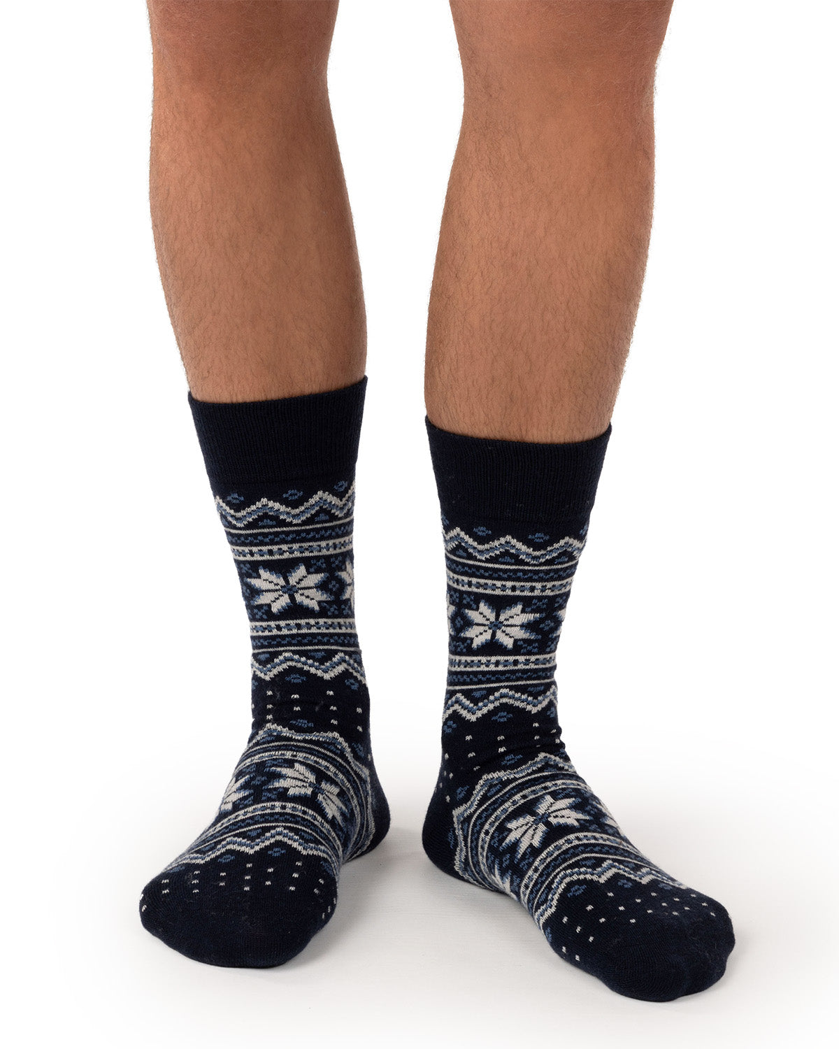 Men's Snowflake Fairisle-Patterned Cashmere-Blend Crew Sock
