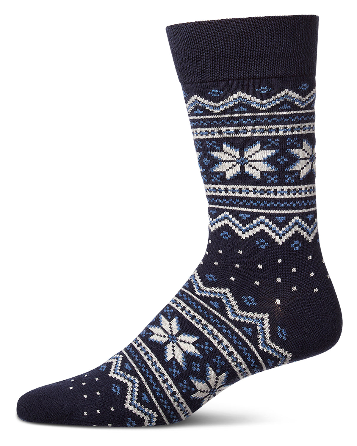 Men's Snowflake Fairisle-Patterned Cashmere-Blend Crew Sock