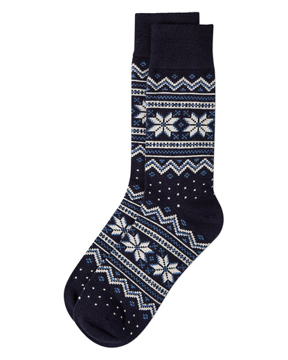Men's Snowflake Fairisle-Patterned Cashmere-Blend Crew Sock