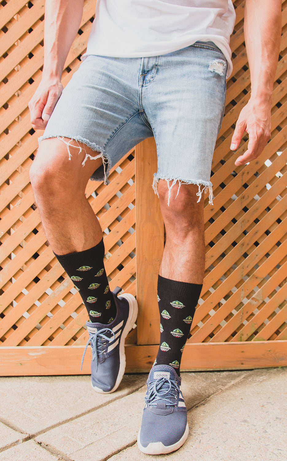 Men's Alien Invasion Bamboo Blend Novelty Crew Sock : Color: Black