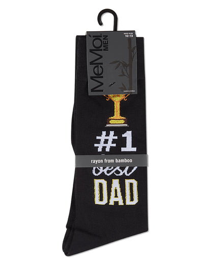 Men's #1 Dad Trophy Bamboo Blend Novelty Crew Sock