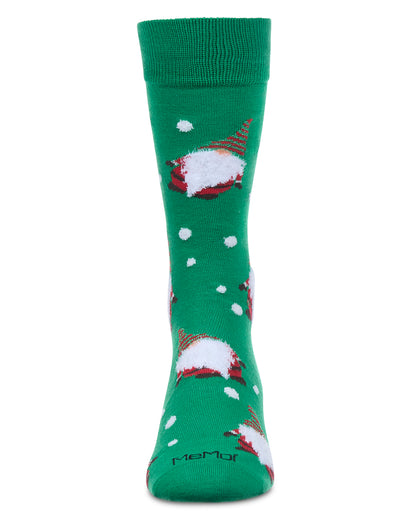 Men's "Gnome For The Holidays" Christmas Novelty Crew Sock : Color: Dark Gray Heather