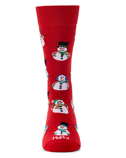Men's Jolly Holiday Happy Snowmen Novelty Crew Socks