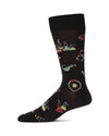 Men's Cool Science Geek Bamboo Blend Novelty Crew Sock : Color: Black