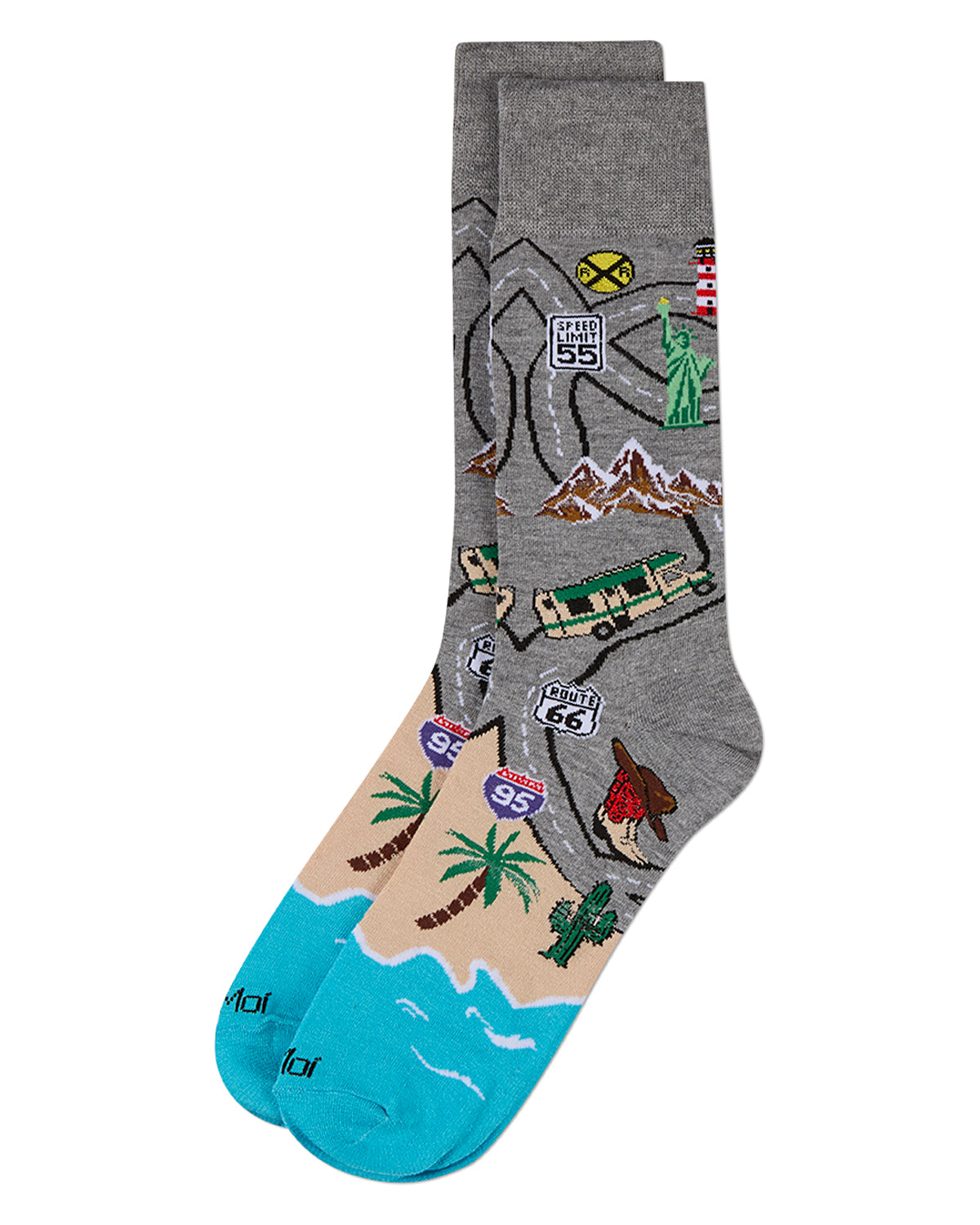 Men's Road Trip Fun Rayon From Bamboo Crew Socks