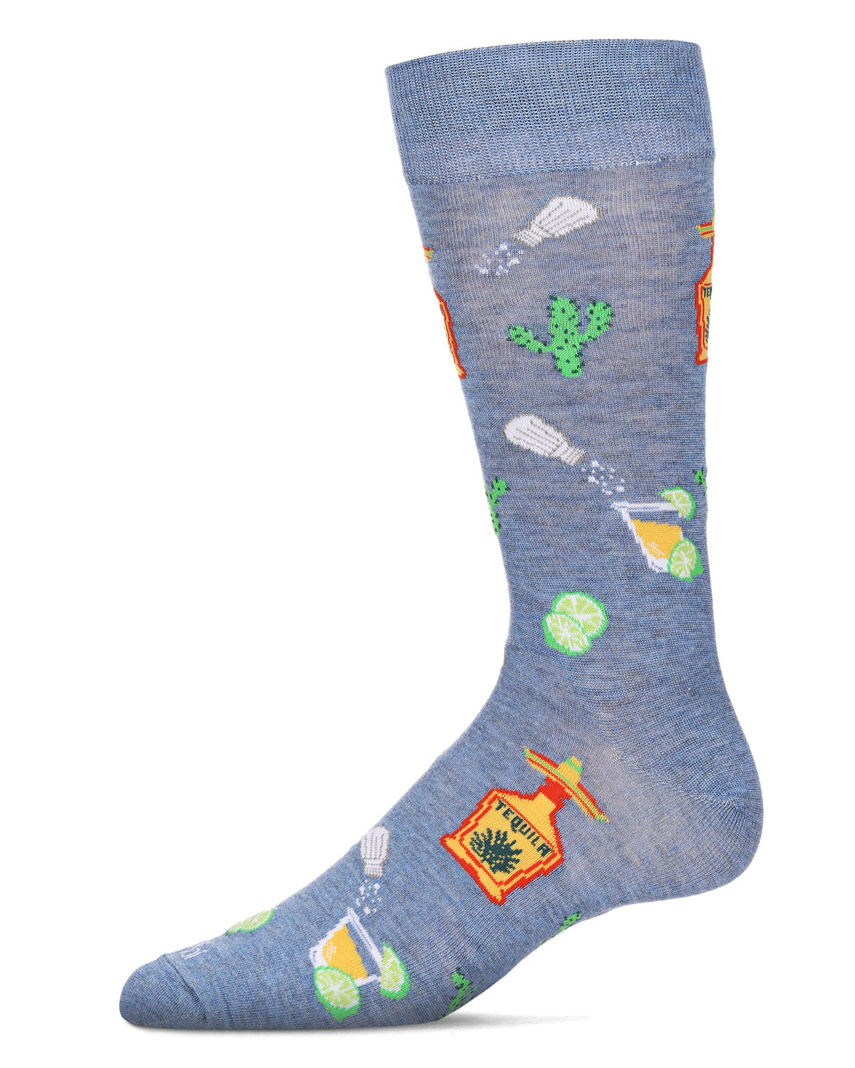 Men's Tequila & Lime Bamboo Crew Socks : Color: Denim Heather