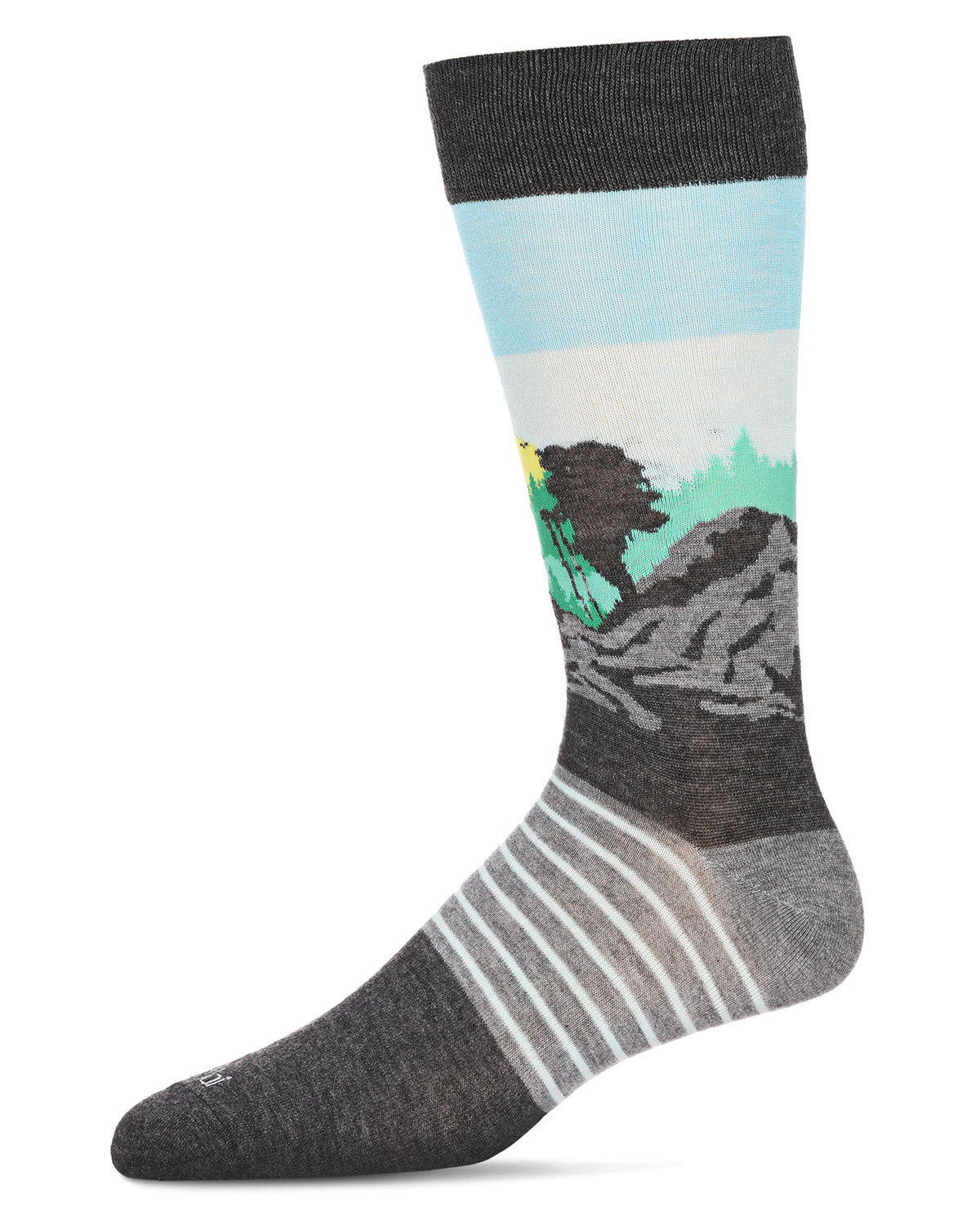 Men's Take A Hike Bamboo Crew Socks : Color: Charcoal Heather