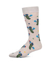 Men's PickleBall Bamboo Crew Socks : Color: Ivory Heather