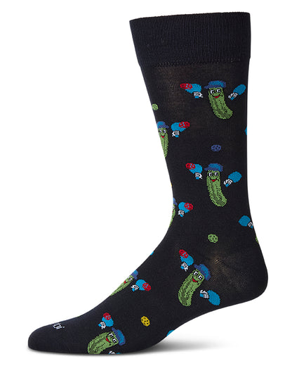 Men's PickleBall Bamboo Crew Socks : Color: Navy