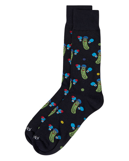 Men's PickleBall Bamboo Crew Socks : Color: Ivory Heather