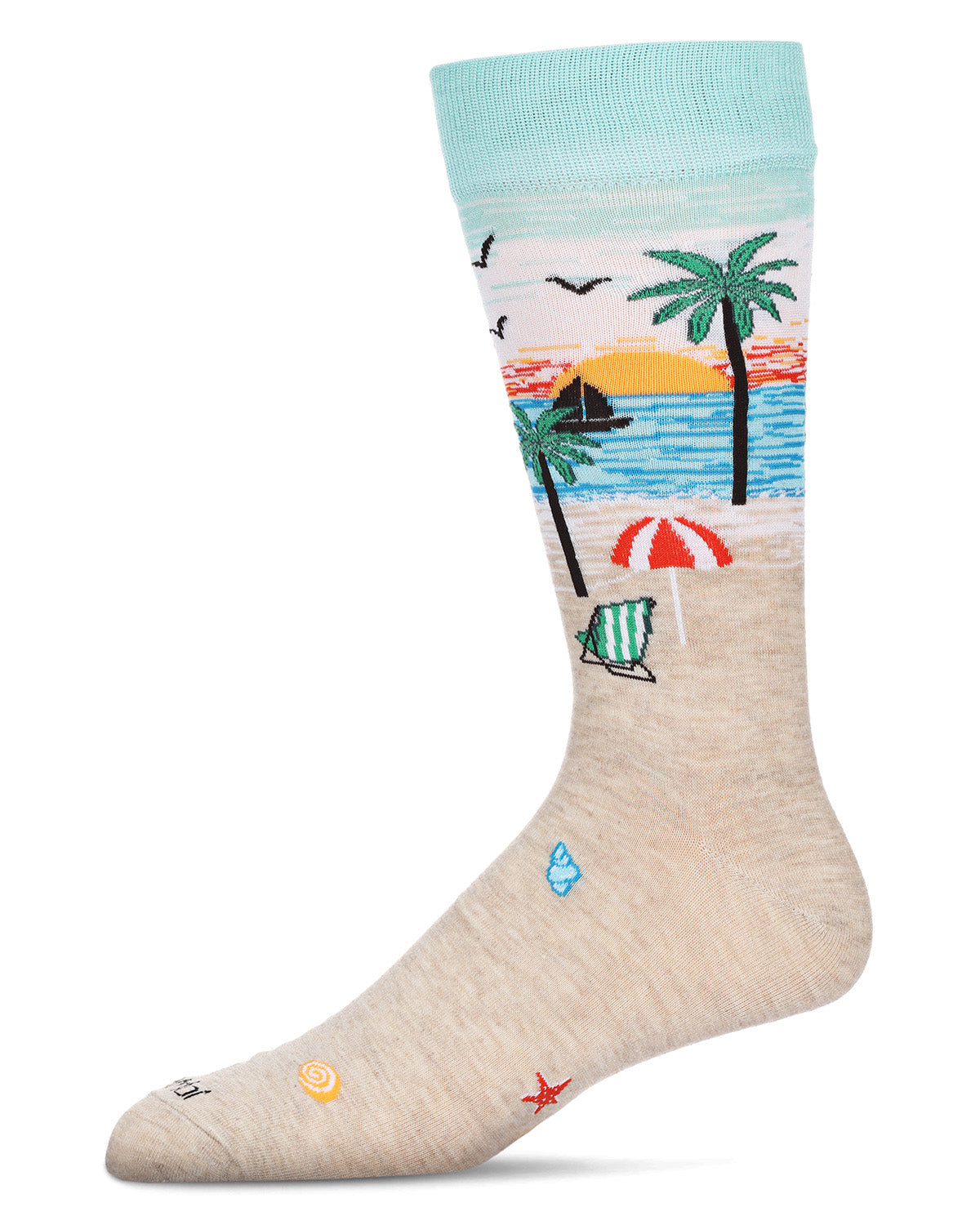 Men's Paradise Bamboo Crew Socks : Color: Oatmeal Heather