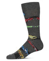 Men's Cars Bamboo Crew Socks : Color: Charcoal Heather