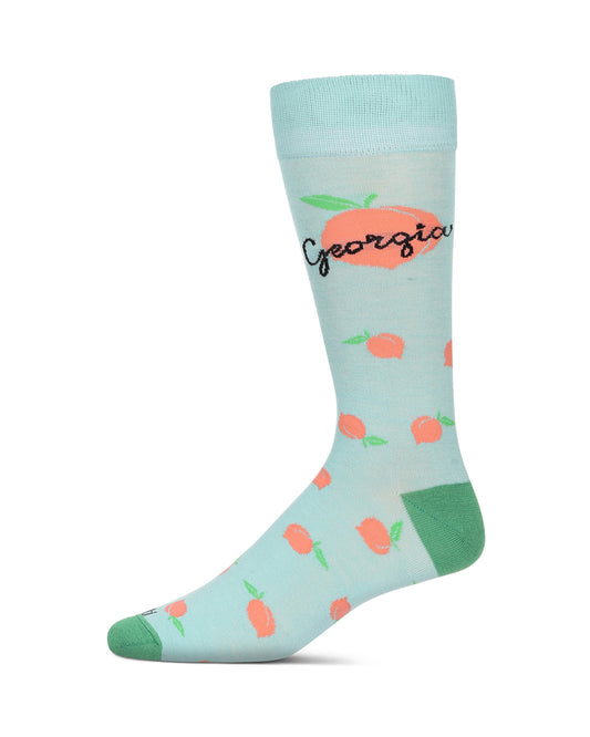 Men's Georgia Bamboo Crew Socks : Color: Aqua
