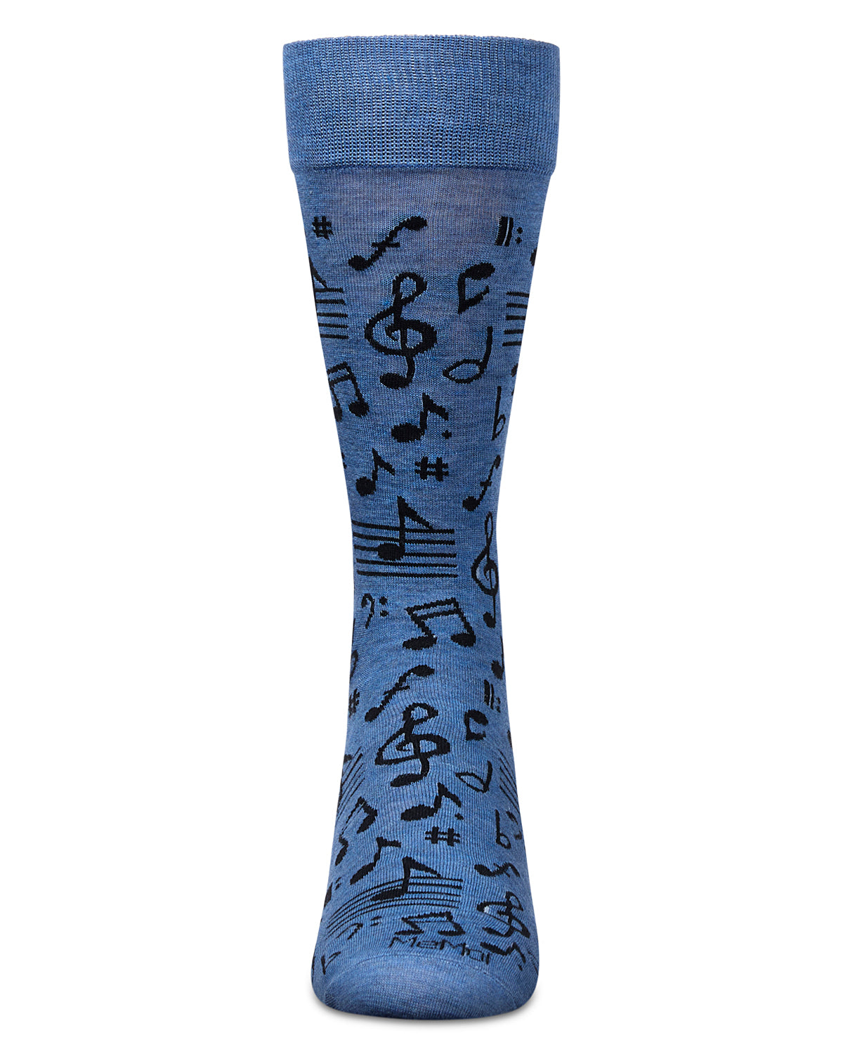 Men's Musical Notes Bamboo Crew Socks : Color: Black