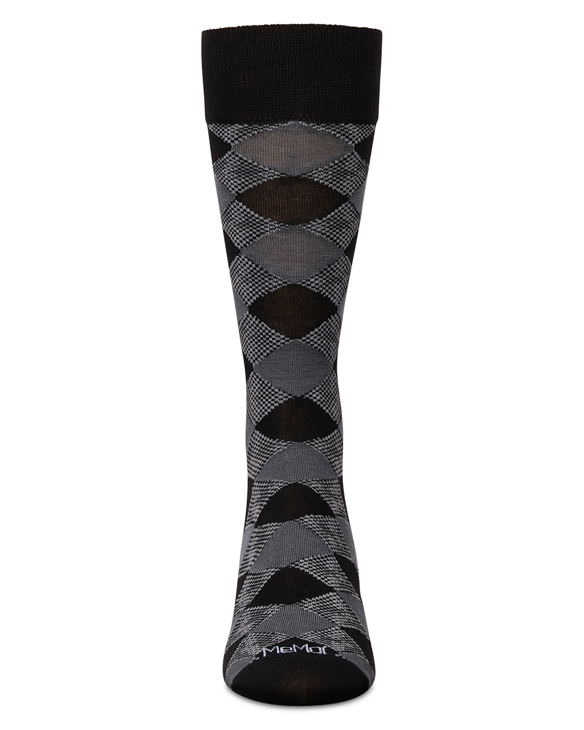 Men's Argyle Bamboo Dress Crew Socks : Color: Black
