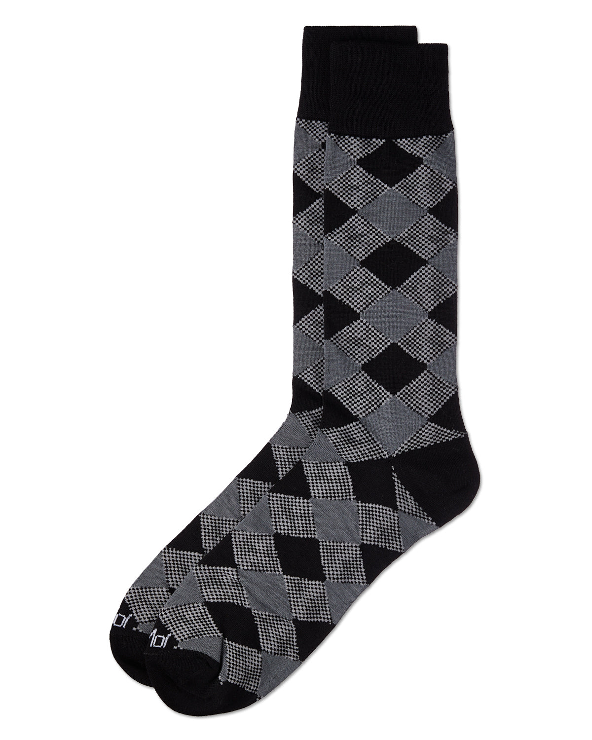 Men's Argyle Bamboo Dress Crew Socks : Color: Black