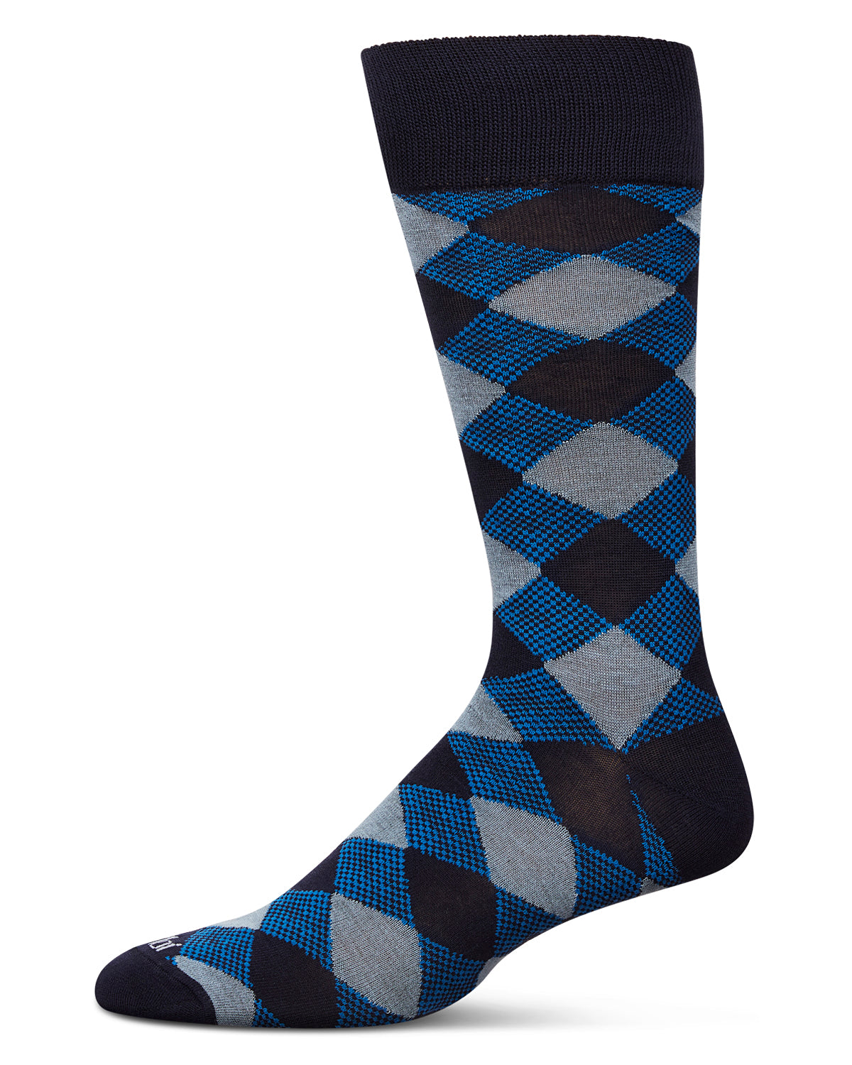 Men's Argyle Bamboo Dress Crew Socks : Color: Navy
