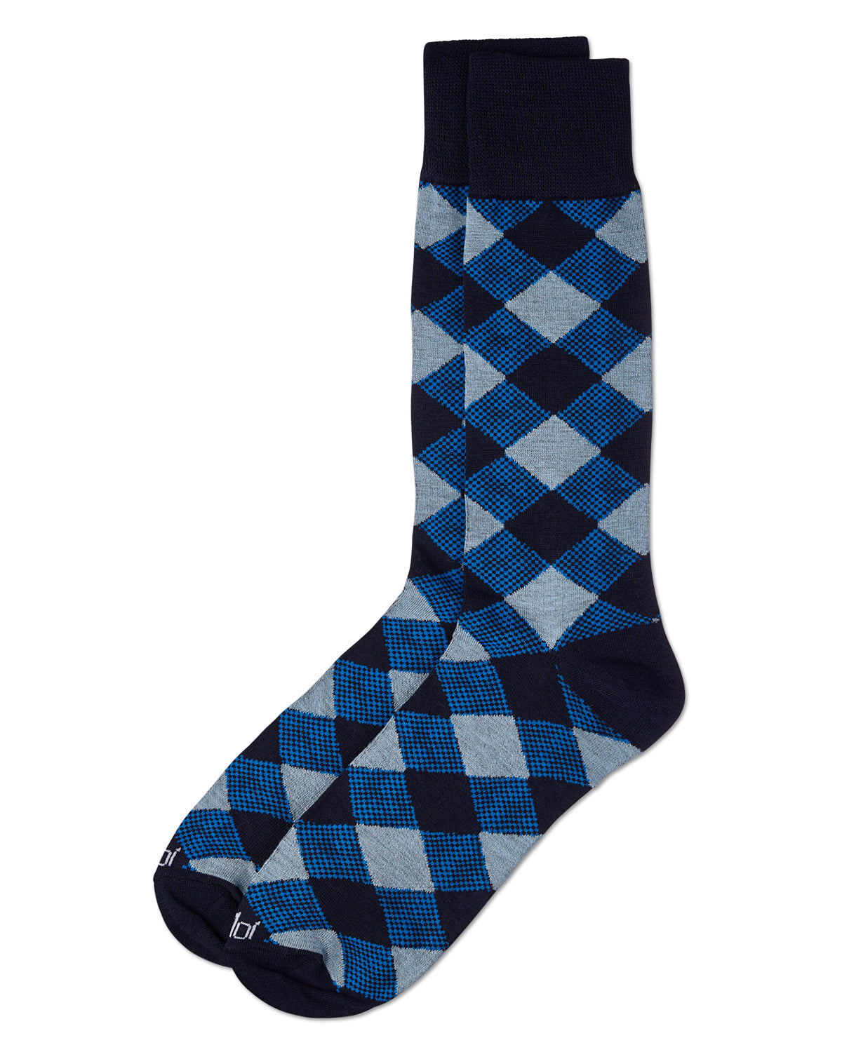 Men's Argyle Bamboo Dress Crew Socks : Color: Black