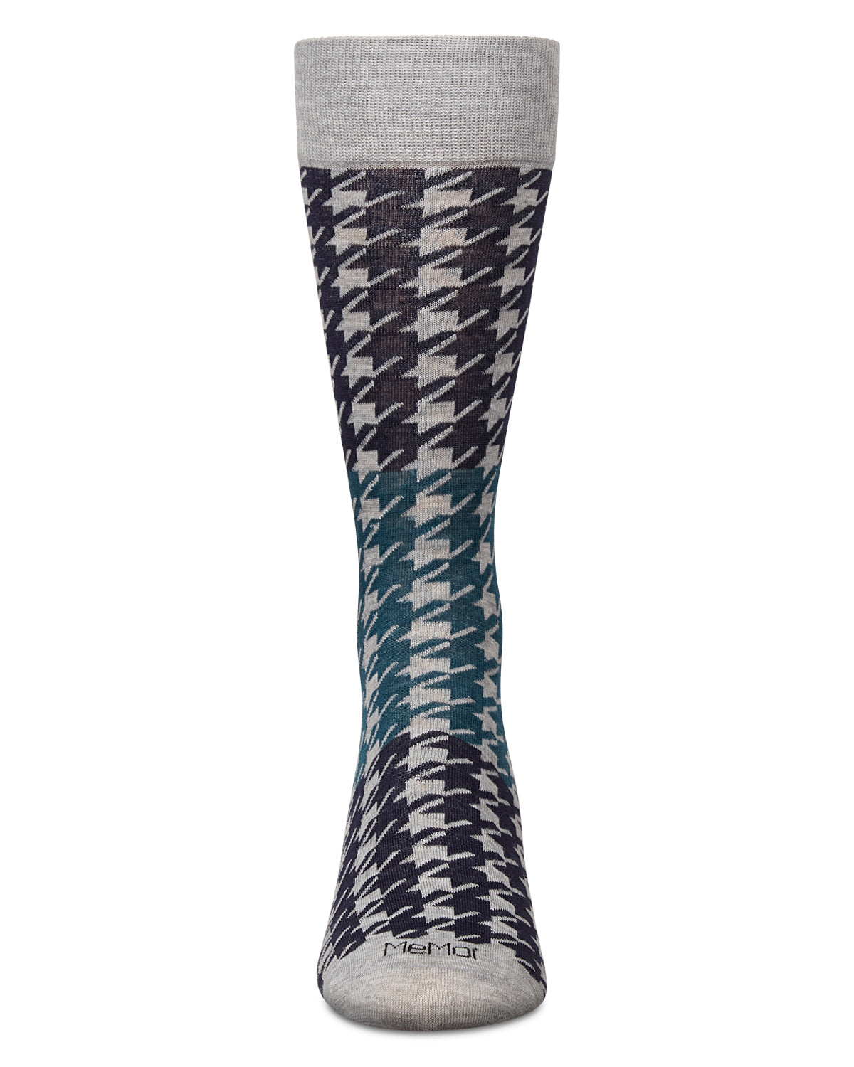 Men's Houndstooth Bamboo Dress Crew Socks : Color: Crockery