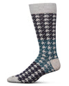 Men's Houndstooth Bamboo Dress Crew Socks : Color: Med Gray Heather