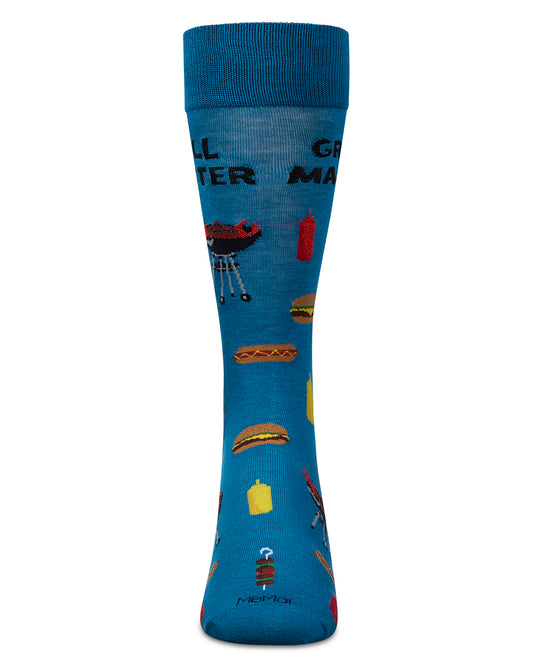 Men's Grill Master Rayon From Bamboo Crew Socks : Color: Blue Sapphire